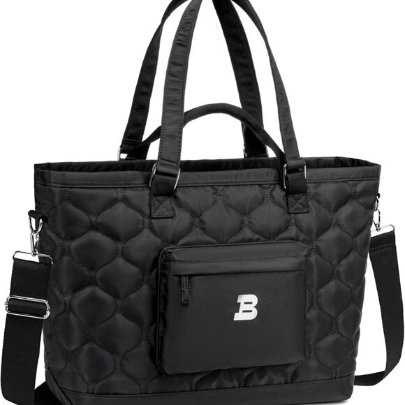 Luxurious Extra Large Black Travel Tote for Women - Stylish Versatile Design - Picture 1 of 9